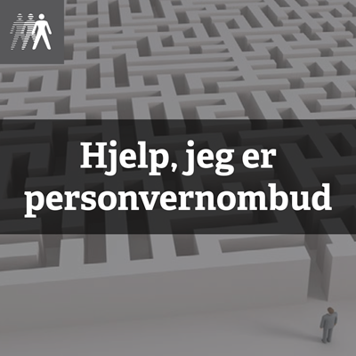 Logo for podkastserien "Hjelp, jeg er personvernombud"