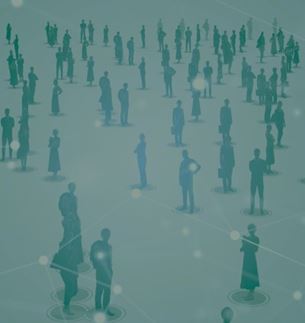 Illustrasjon av mennesker og digitale spor