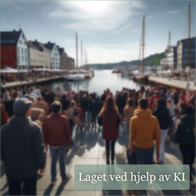 Illustrasjon av demokratifestival i et havnemiljø