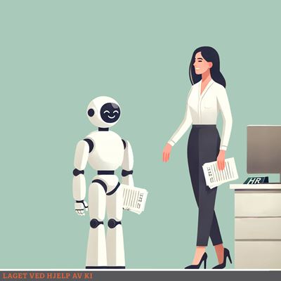 Illustrasjon av KI på arbeidsplassen